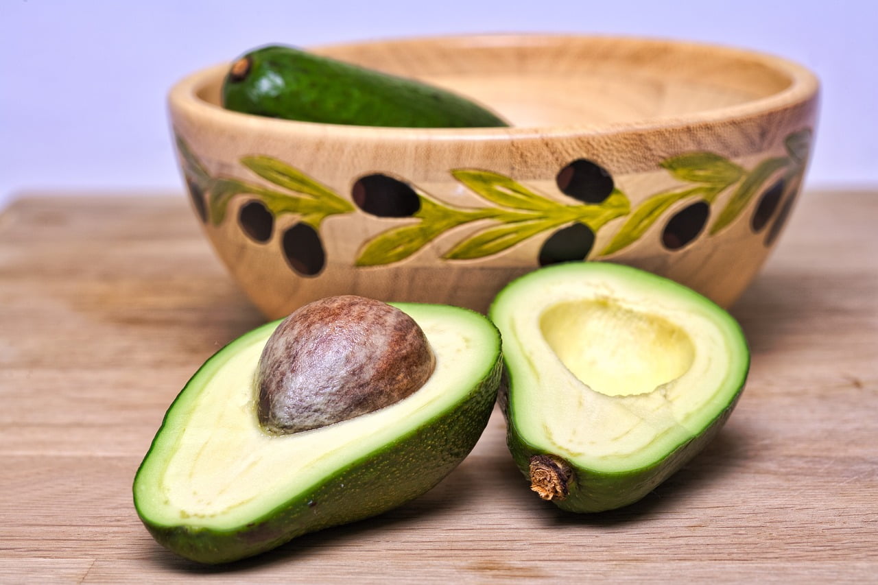 Cut in Half Avocado on Table