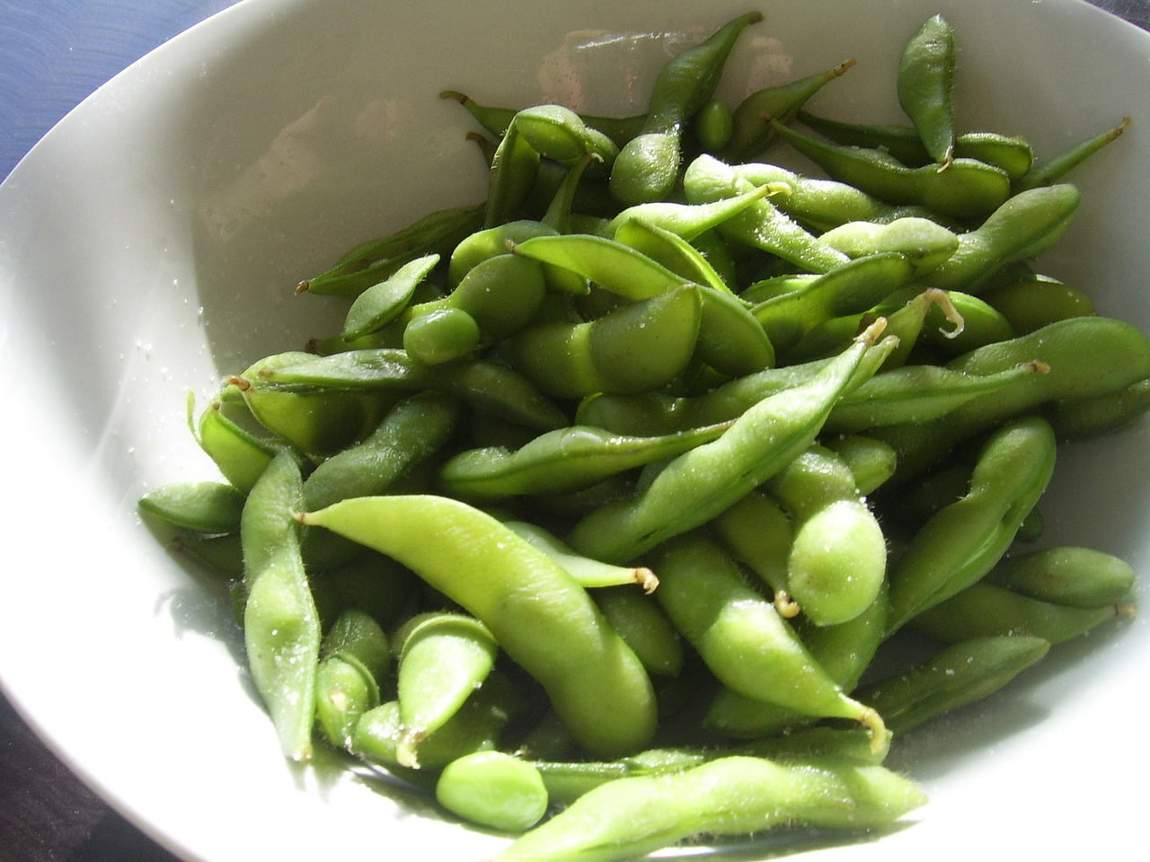Fresh Green Soy Beans in Bowl