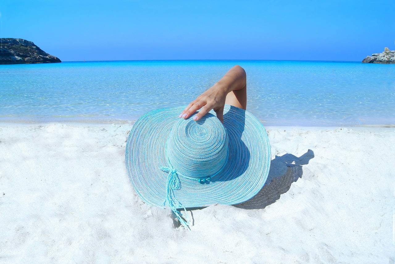 sunbathing on the beach