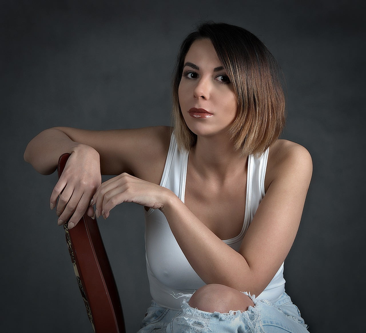 woman sitting in chair