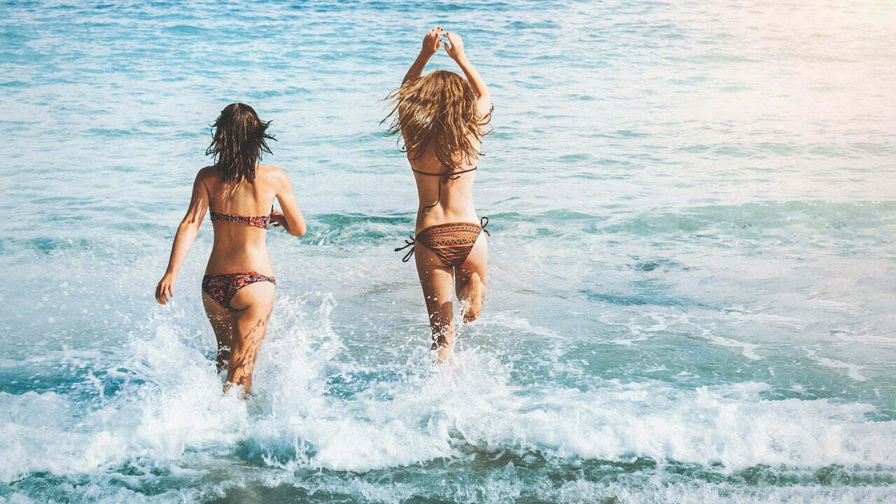 two women in ocean bikinis